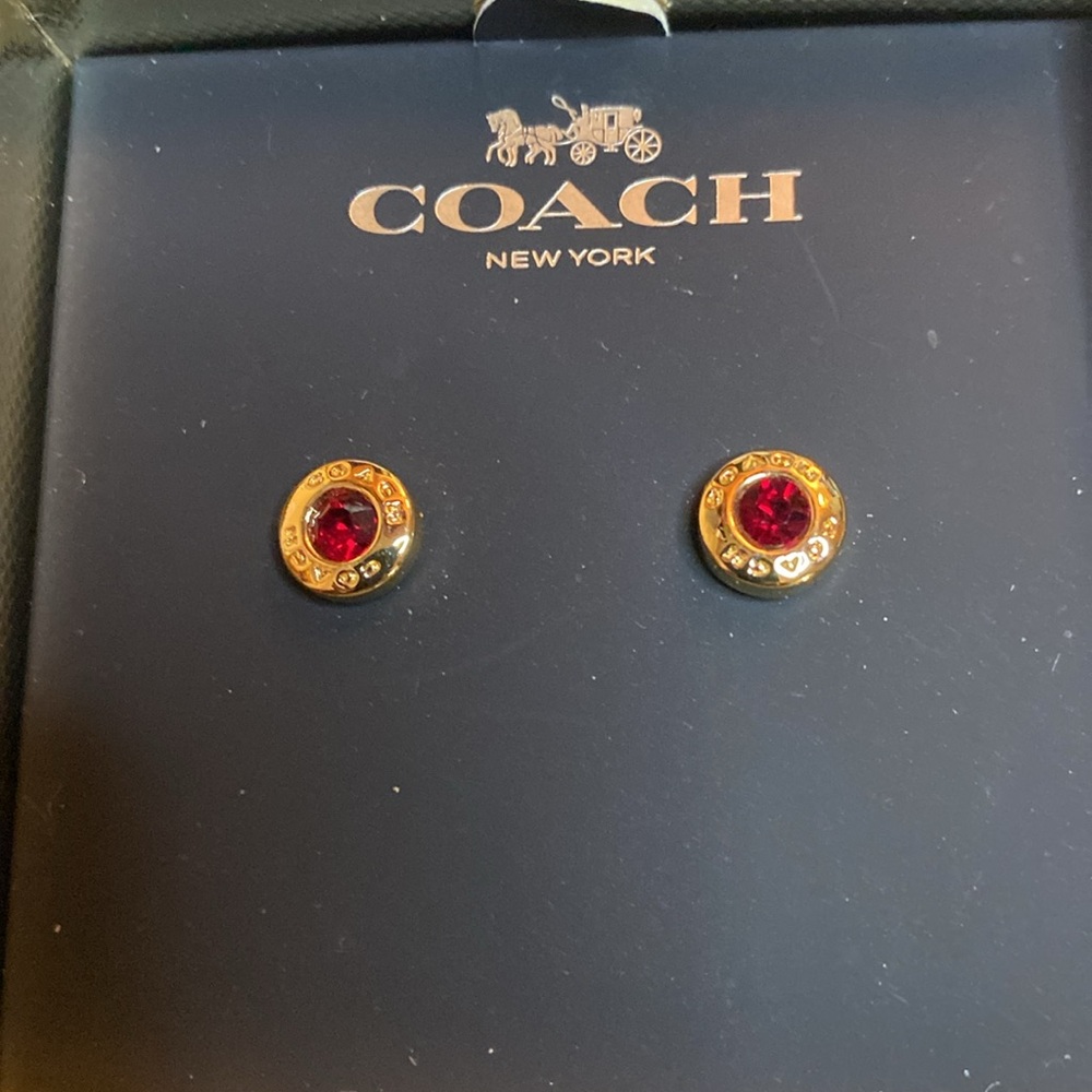 COACH Horse and Carriage and Circle Earrings - NWT - Picture 4 of 6